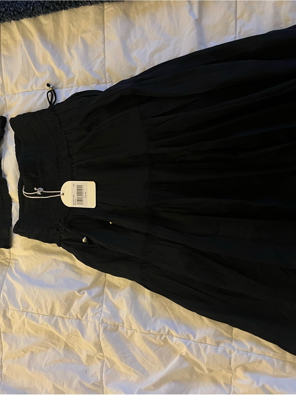 South Moon Under Black Maxi Skirt with Drawstring and matching crop top.